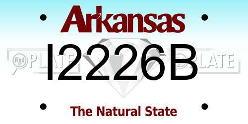I2226B Arkansas License Plate
