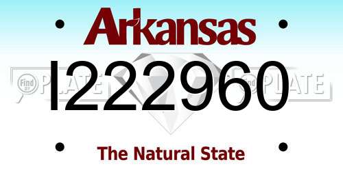 I222960 Arkansas License Plate