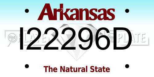 I22296D Arkansas License Plate