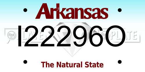 I22296O Arkansas License Plate