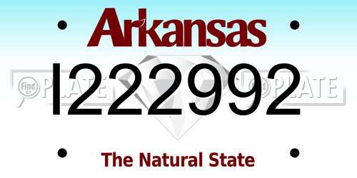 I222992 Arkansas License Plate