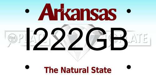 I222GB Arkansas License Plate