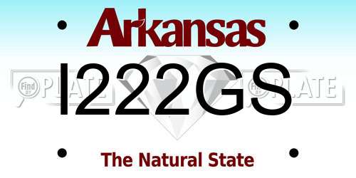 I222GS Arkansas License Plate