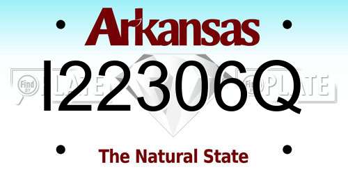 I22306Q Arkansas License Plate
