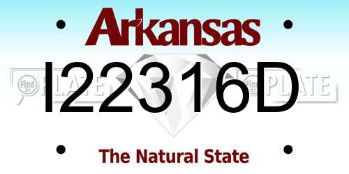 I22316D Arkansas License Plate