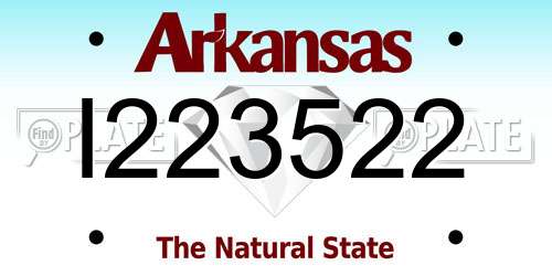 I223522 Arkansas License Plate