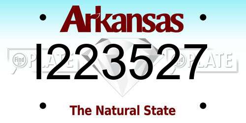 I223527 Arkansas License Plate