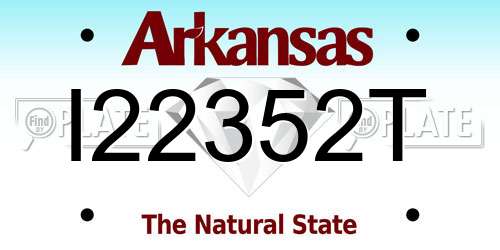 I22352T Arkansas License Plate