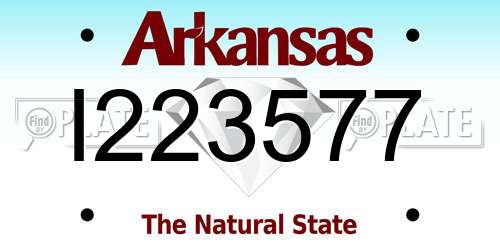 I223577 Arkansas License Plate