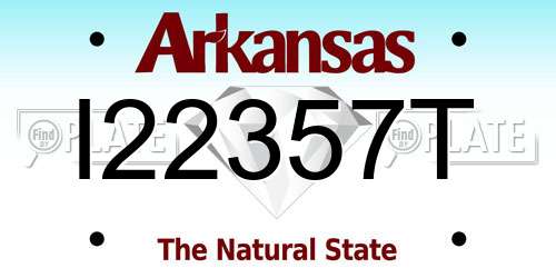 I22357T Arkansas License Plate