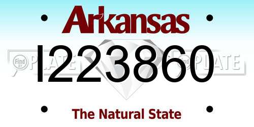 I223860 Arkansas License Plate