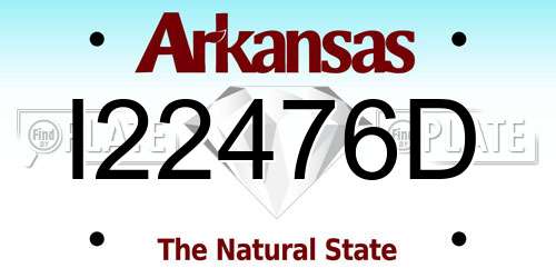 I22476D Arkansas License Plate