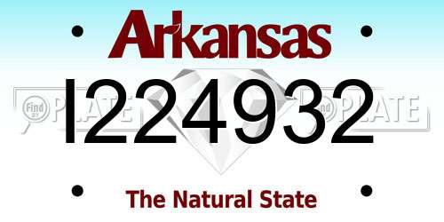 I224932 Arkansas License Plate