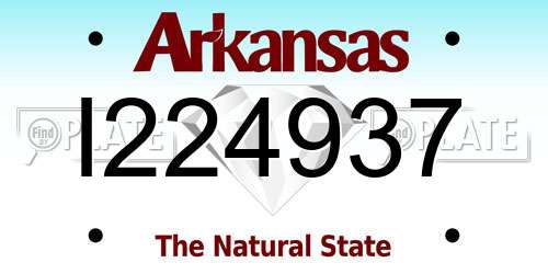 I224937 Arkansas License Plate