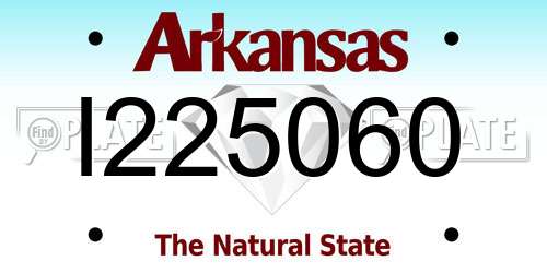 I225060 Arkansas License Plate