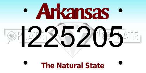 I225205 Arkansas License Plate