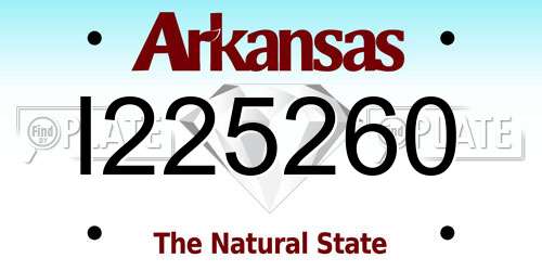 I225260 Arkansas License Plate