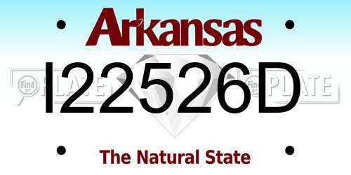 I22526D Arkansas License Plate