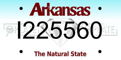 I225560 Arkansas License Plate