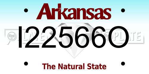 I22566O Arkansas License Plate