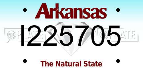 I225705 Arkansas License Plate