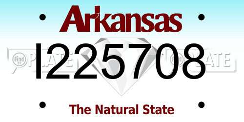 I225708 Arkansas License Plate