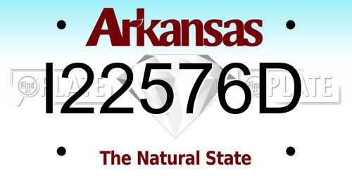 I22576D Arkansas License Plate