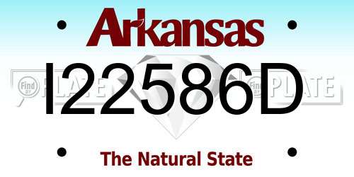 I22586D Arkansas License Plate