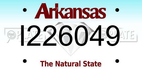 I226049 Arkansas License Plate