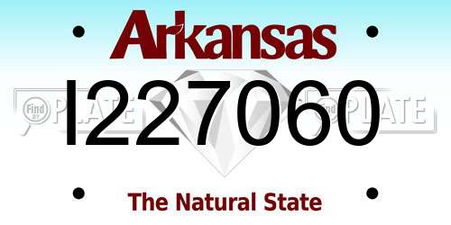 I227060 Arkansas License Plate