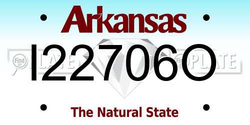 I22706O Arkansas License Plate