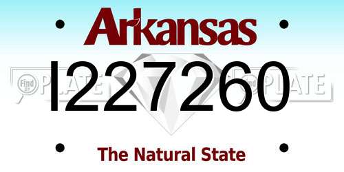 I227260 Arkansas License Plate