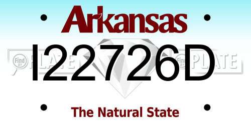 I22726D Arkansas License Plate