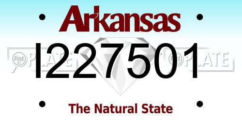 I227501 Arkansas License Plate