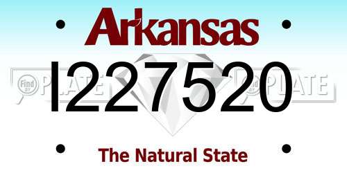 I227520 Arkansas License Plate