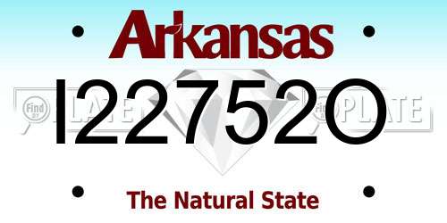 I22752O Arkansas License Plate