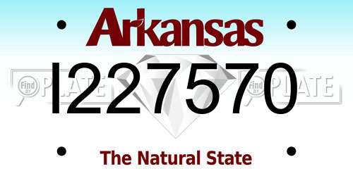 I227570 Arkansas License Plate