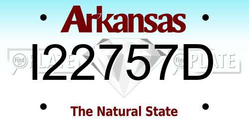 I22757D Arkansas License Plate