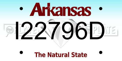 I22796D Arkansas License Plate