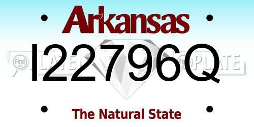 I22796Q Arkansas License Plate