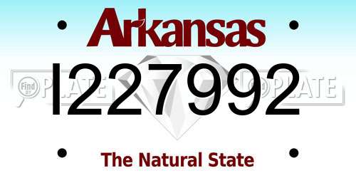 I227992 Arkansas License Plate