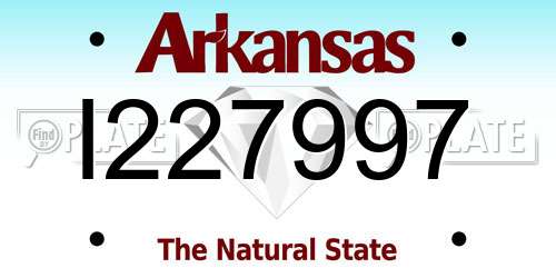 I227997 Arkansas License Plate