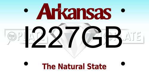 I227GB Arkansas License Plate