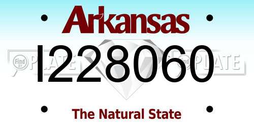 I228060 Arkansas License Plate