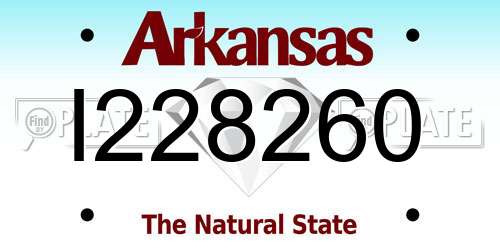 I228260 Arkansas License Plate