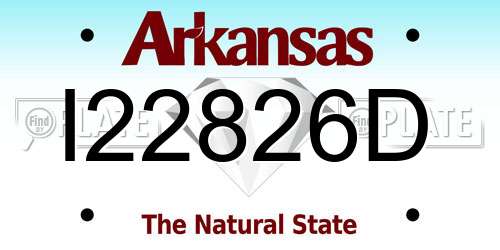 I22826D Arkansas License Plate