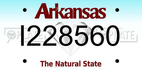 I228560 Arkansas License Plate