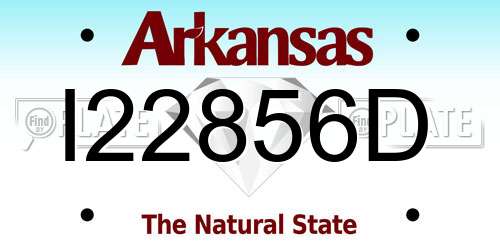 I22856D Arkansas License Plate