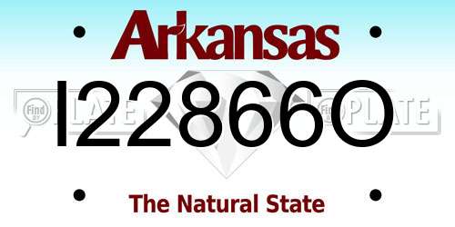 I22866O Arkansas License Plate