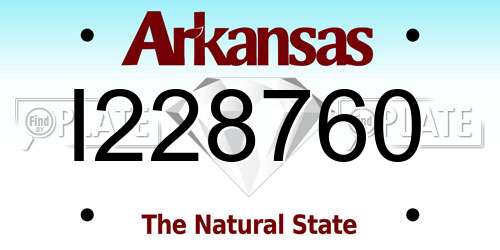 I228760 Arkansas License Plate
